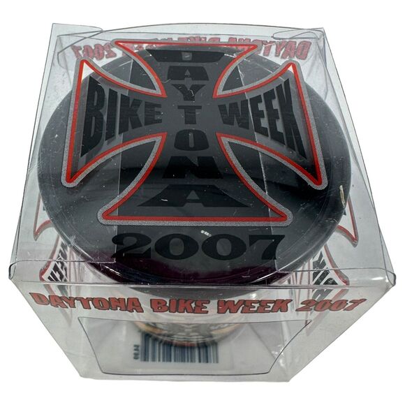 Daytona Beach Bike Week Cross Black Shot Glass 2007 - Picture 3 of 5